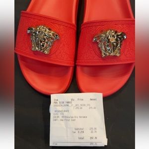 Versace Medusa-head plaque open-toe slides